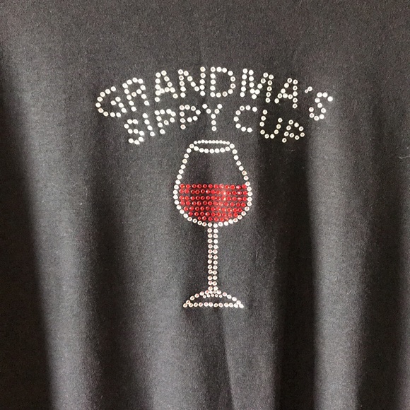 Grandma’s Sippy Cup Decal Black Tee Shirt SZ Large - Picture 2 of 4